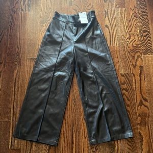 Zara wide leg faux leather pants